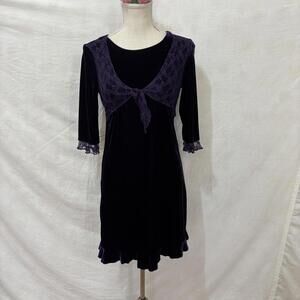 Y2K girls purple velour dress sz 14/16